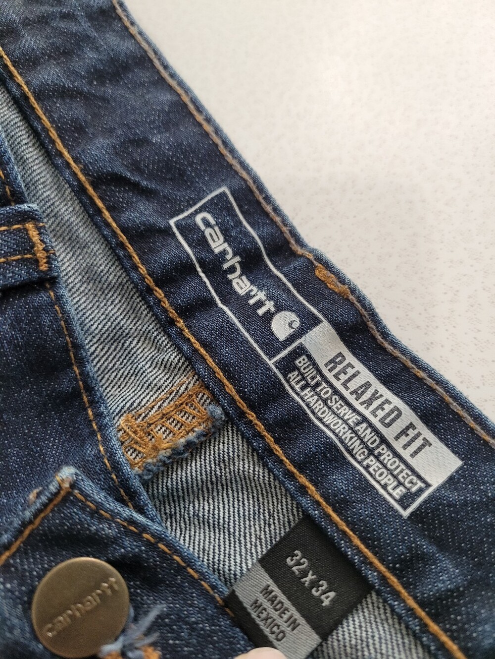 Men's Carhartt Denim blueJeans Size 32x34 relaxed - Picture 3 of 4